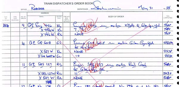 Dispatcher's order book